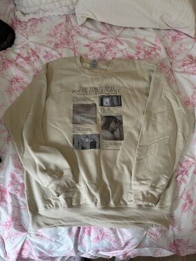 Cream Graphic Women’s Crewneck Sweater - The Tortured Poet's Department